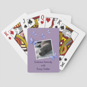 Custom Image Blue Butterfly Flutter Playing Cards