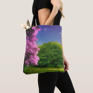Custom Image Colourful Nature Watercolor Tote Bag