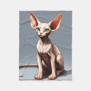 Custom Image Fleece Pet Blanket Elf Sphynx Cat