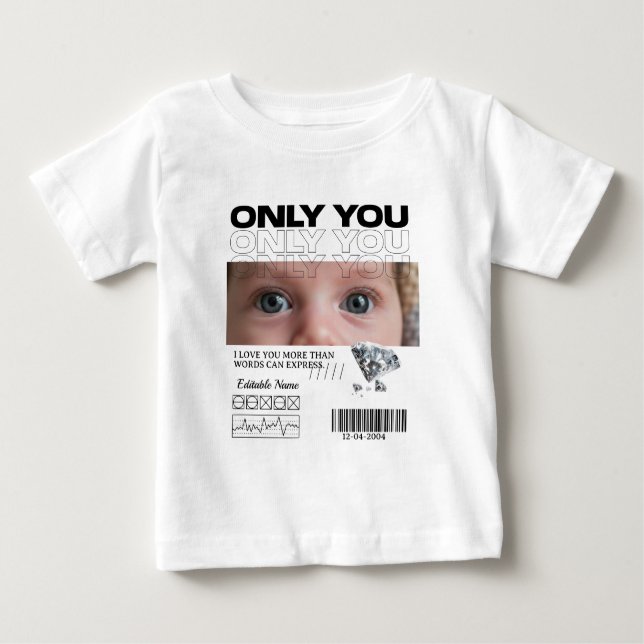 Custom Image, name & Text | Personalized Baby T-Shirt (Front)
