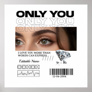Custom Image, name & Text Personalized Poster
