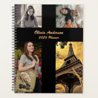 Custom Image & Text Planner Black Cross Background