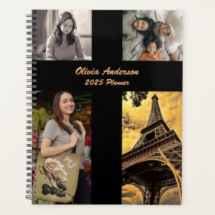 Custom Image & Text Planner Black Cross Background