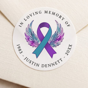 Custom In Loving Memory Suicide Awareness Memorial Classic Round Sticker
