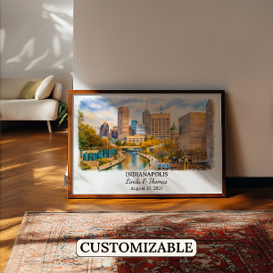 Custom Indianapolis Wall Art, Indiana Poster