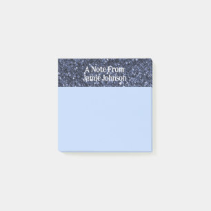 Custom Indigo Blue Glitter Sparkles Post-it Notes