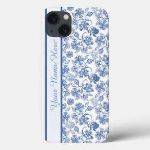Custom Indigo Floral Faux Lace iPad Case