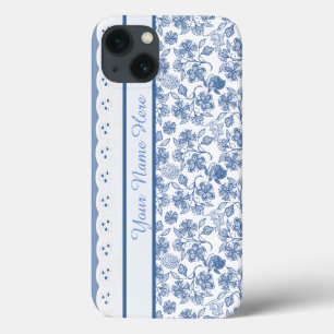 Custom Indigo Floral Faux Lace iPhone 6 Case