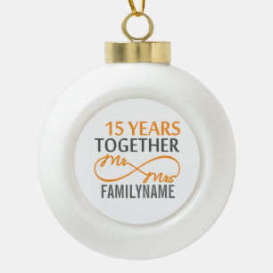 Custom Infinite Mr and Mrs Ceramic Ball Ornament