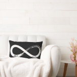 Custom Infinity Couples Wedding Anniversary Gift Lumbar Cushion<br><div class="desc">Infinity Symbol in Brush Stroke with couple's names and wedding date for you to personalise.</div>