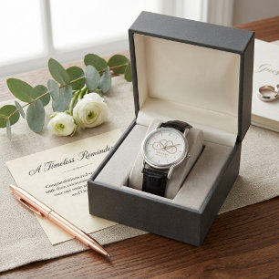Custom Infinity Heart Monogram Couple Anniversary Watch