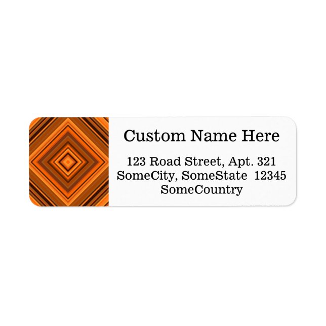 Custom Info + Brown & Orange Squares Pattern (Front)