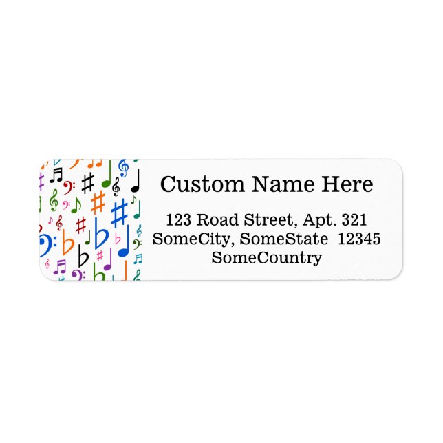 Custom Info; Many Colourful Music Notes and Symbol (Front)