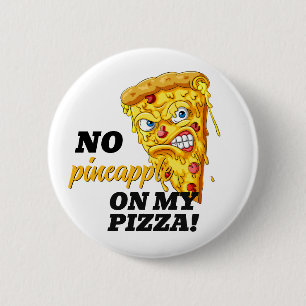 Custom Ingredient Angry Pizza 6 Cm Round Badge