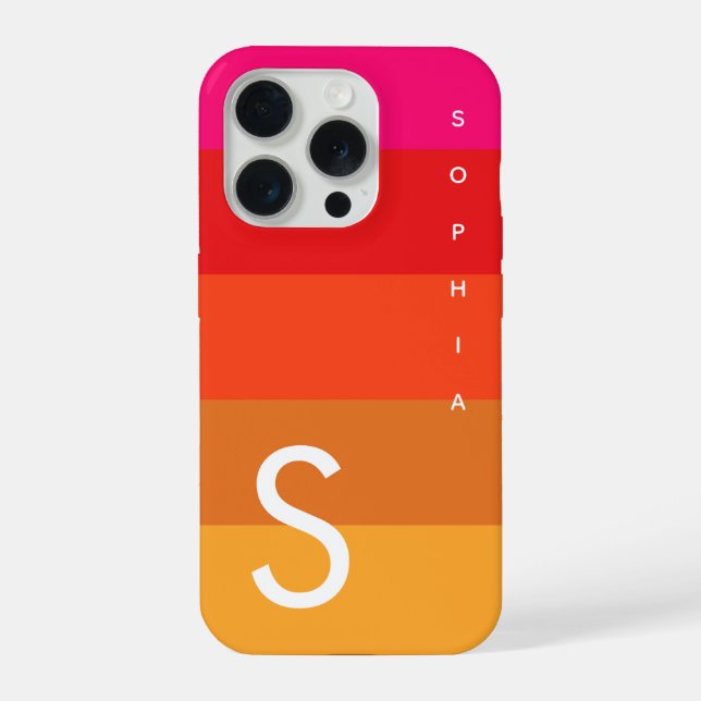 Custom Initial and Name Phone Case | Bright Colour (Back)