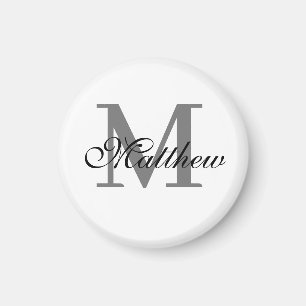 Custom initial and name text magnet
