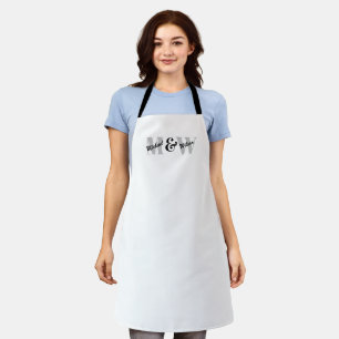 Custom Initial Black and White Monogram Apron