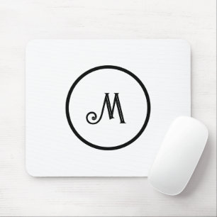 Custom initial black and white  mouse pad