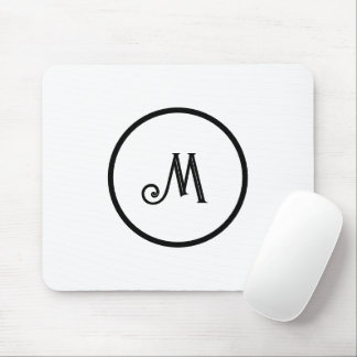 Custom initial black and white mouse pad