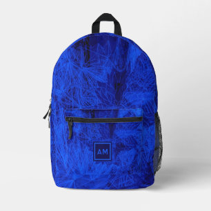Custom Initial Blue Printed Backpack