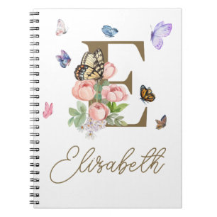 Custom Initial Butterfly Notebook Gift