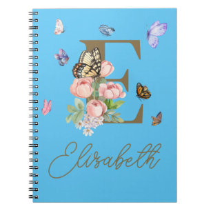 Custom Initial Butterfly Notebook Gift