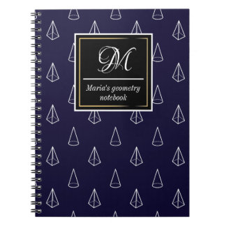 custom initial cones and pyramids geometric notebook