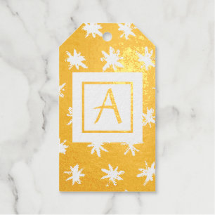 CUSTOM INITIAL FUN STARS Foil Gift Tag SET