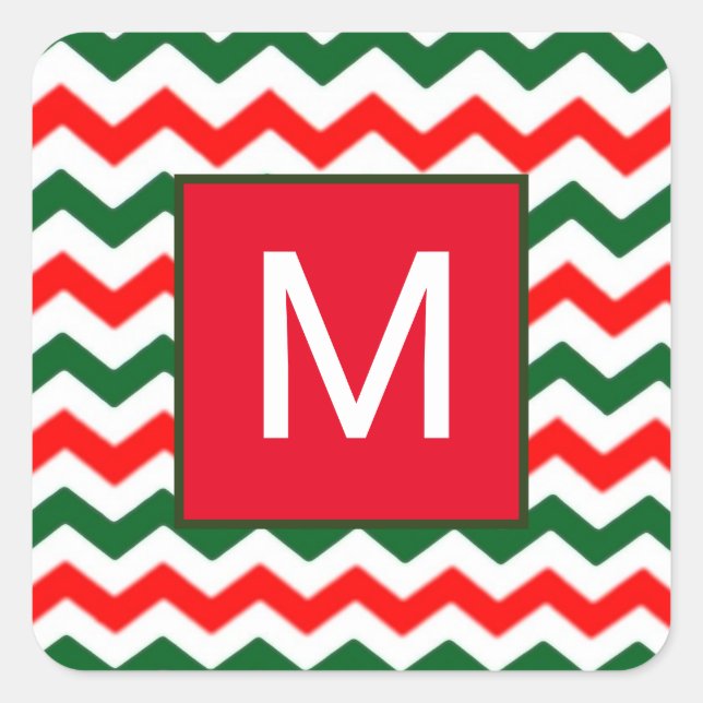 custom initial green and red sticker (Front)