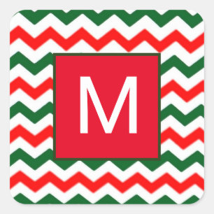 custom initial green and red sticker
