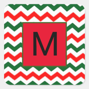 custom initial green and red sticker