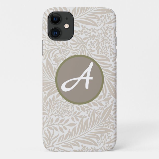CUSTOM INITIAL IPHONE 11 CASE WILLIAM MORRIS (Back)