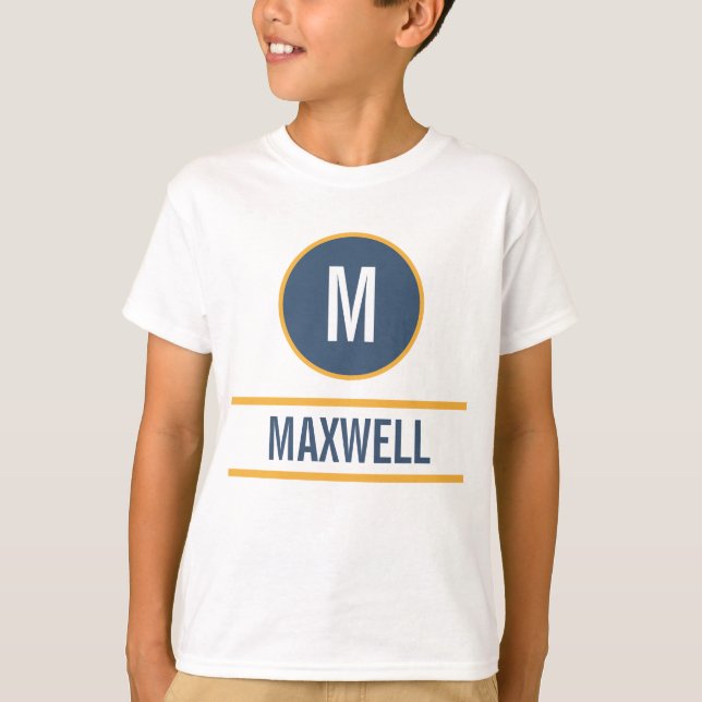 Custom initial letter name monogram T-Shirt (Front)