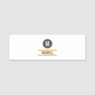 Custom initial letter name monogram tag