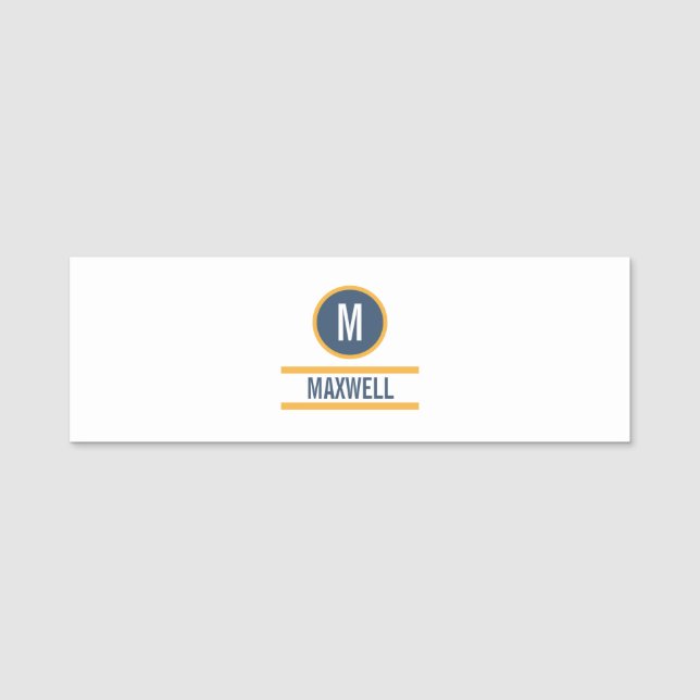 Custom initial letter name monogram tag (Front)