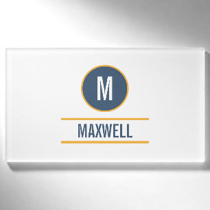 Custom initial letter name monogram tag