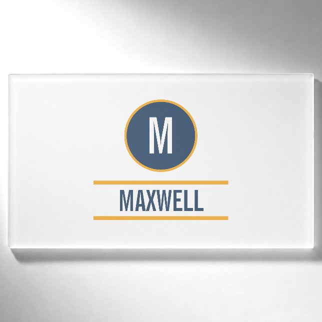 Custom initial letter name monogram tag (Front)