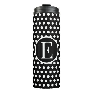 Custom initial letter Polka Dot Thermal Tumbler