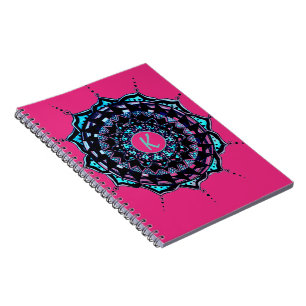 Custom Initial Mandala design Notebook