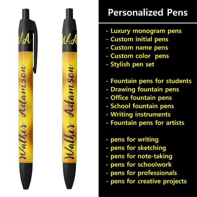 Custom Initial Monogram Name, Fancy Pens (Fountain pens for students
Drawing fountain pens
Office supplies fountain pens
School fountain
)