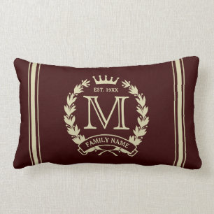 Custom Initial Monogrammed Family Logo Pillow