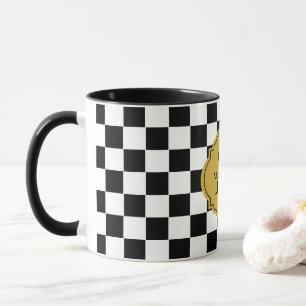 Custom Initial Name Elegant Stylish Grid Pattern Mug
