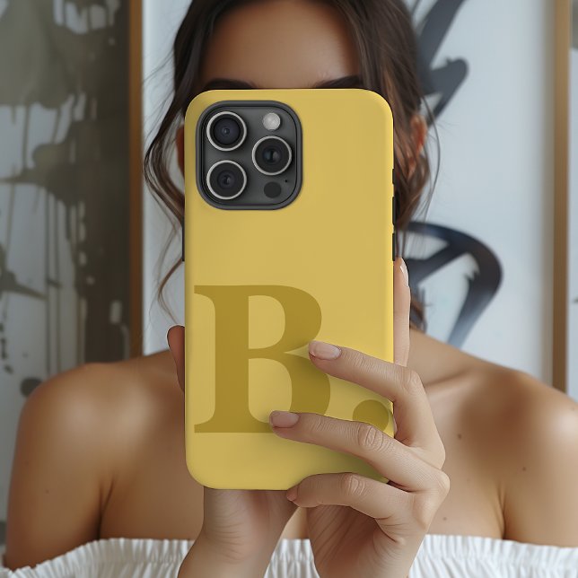 Custom Initial Name Yellow Phone Case Gift for Mum (yellow birthday iphone case gift for her, mom or grandma, graduation iphone case gift for her or him)