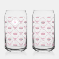 Custom Initial Pink Girly Coquette Bow & Macarons