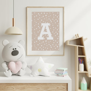 CUSTOM INITIAL PRINT   MODERN MONOGRAM WALL ART