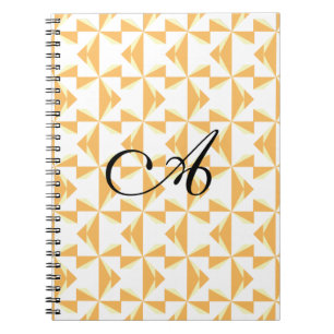 Custom Initial Pumpkin Pinwheels Notebook