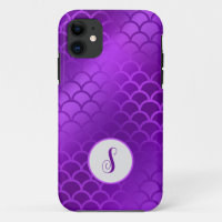 Custom initial purple mermaid scales pattern
