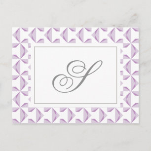 Custom Initial Purple Pinwheels Postcard