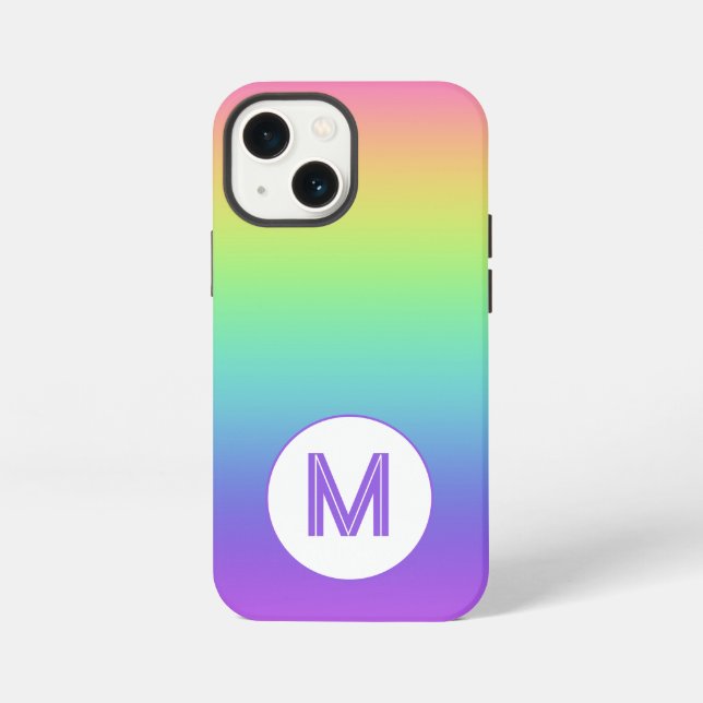 Custom Initial Rainbow iPhone Case (Back)