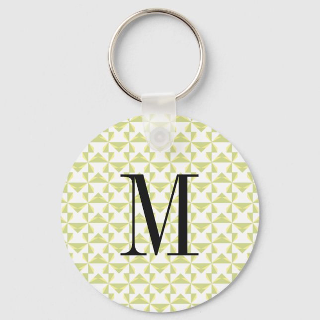 Custom Initial Sage Pinwheels Key Ring (Front)